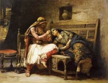 Arab or Arabic people and life. Orientalism oil paintings  341